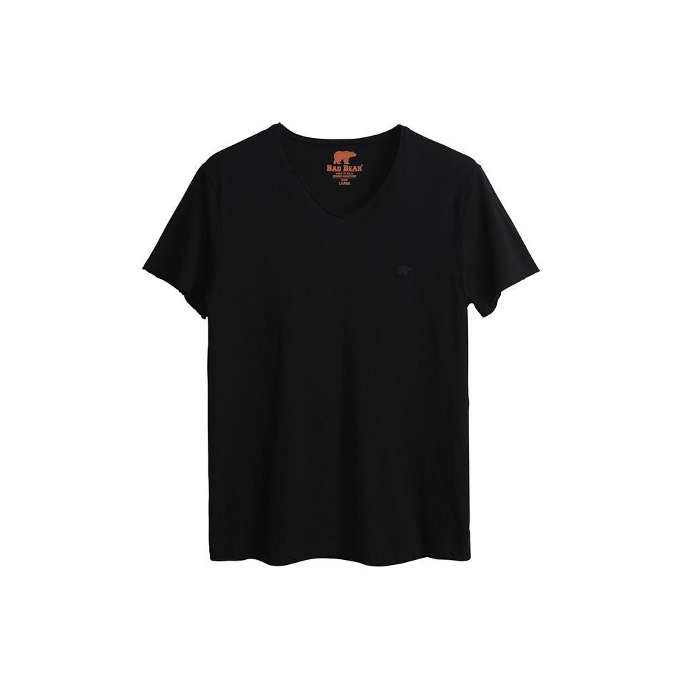 Bad Bear V-Collar T-Shirt Siyah Erkek Tshirt
