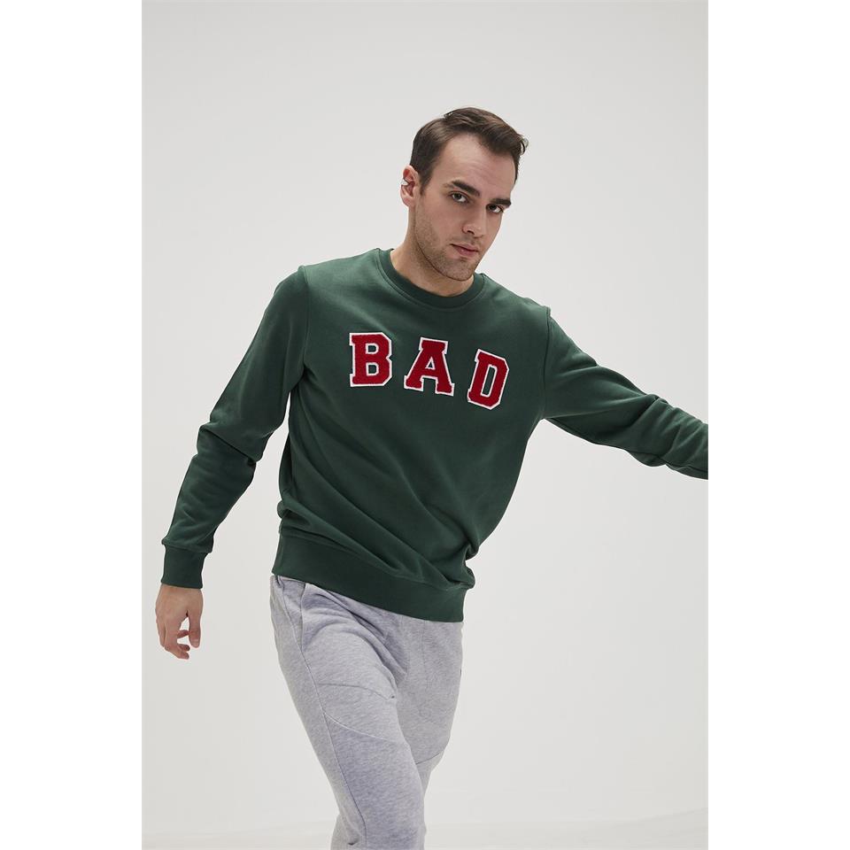 Bad Bear Bad Convex Crewneck Yeşil Erkek Sweatshirt