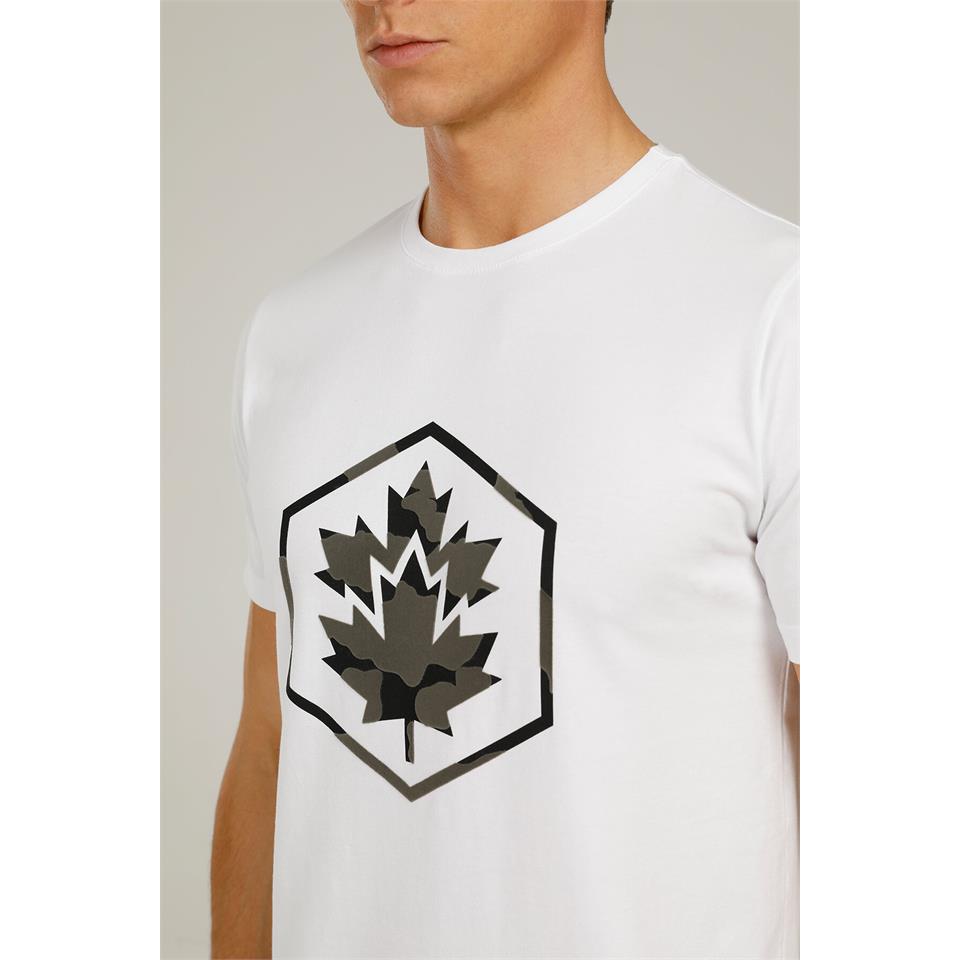 Lumberjack 1W Ct754 Aron Logo T-Shirt 1Pr Beyaz Erkek Tshirt