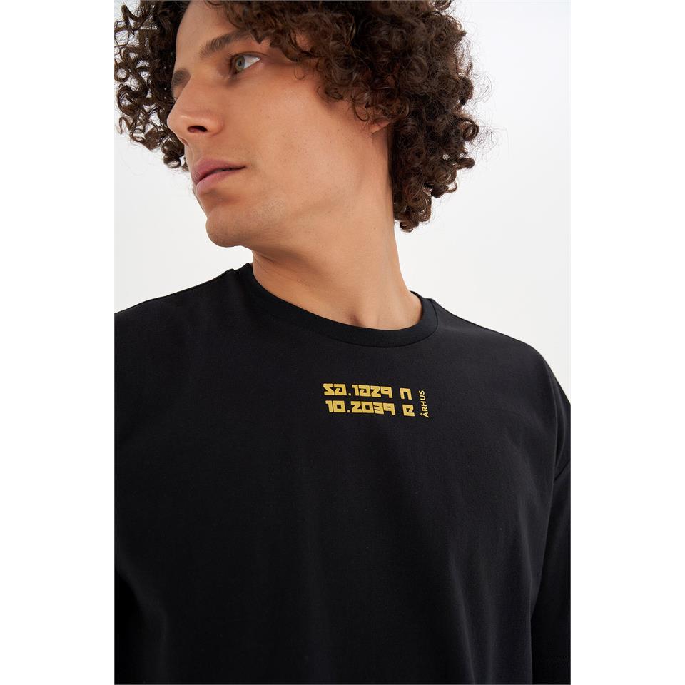 Hummel Erkole Oversize T-Shirt S/S Siyah Erkek Tshirt - Bisiklet