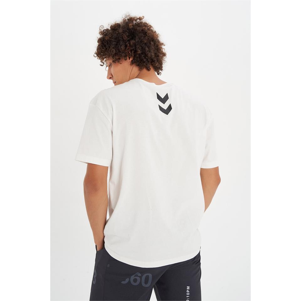 Hummel Erkole Oversize T-Shirt S/S Beyaz Erkek Tshirt - Bisiklet